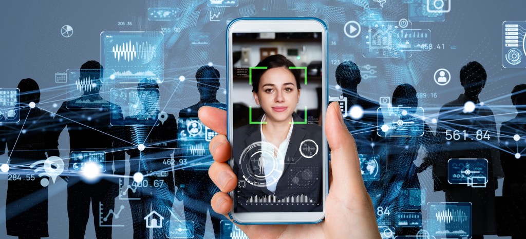Smartphone screen showing a woman